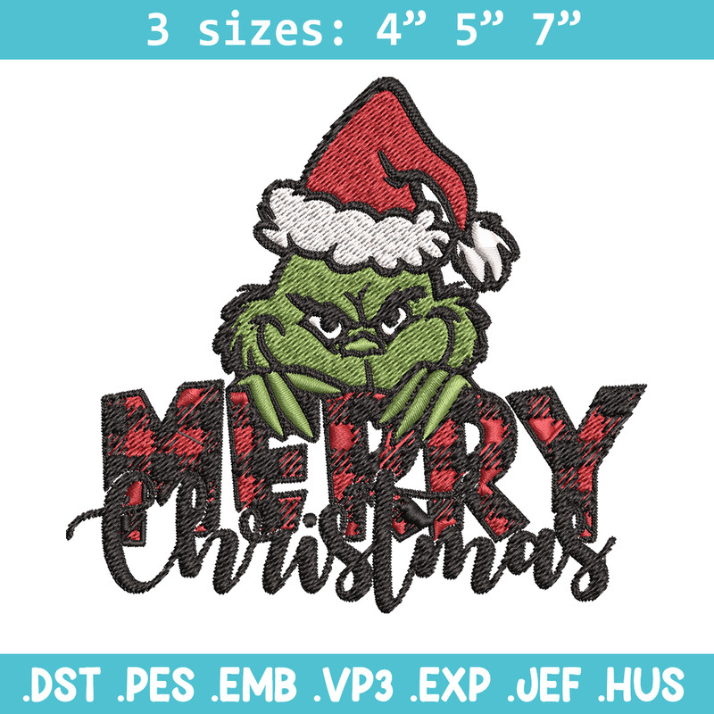 Merry Christmas Grinch Embroidery design, Christmas Grinch Embroidery, logo design, Embroidery File, Instant download..jpg