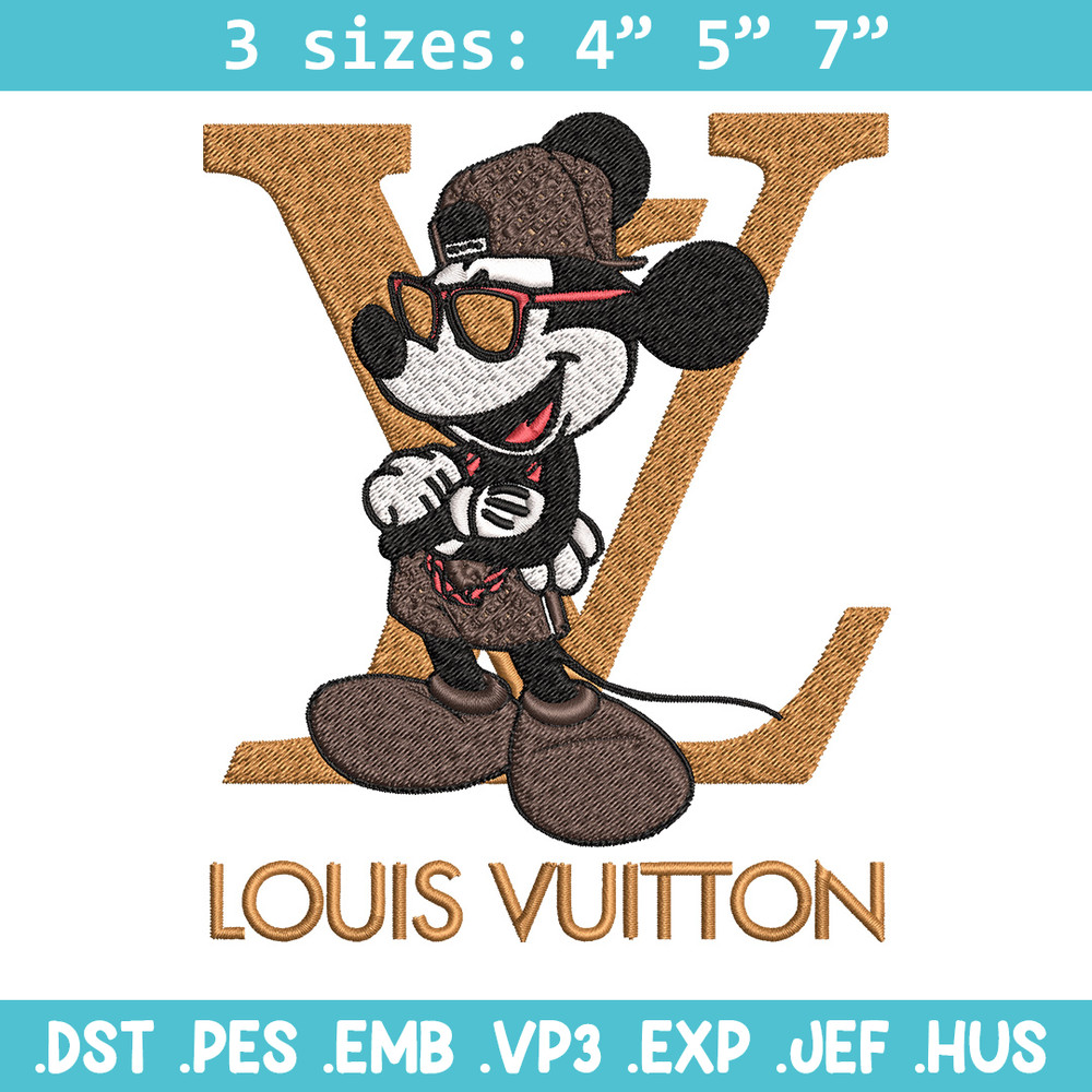 Mickey louis vuitton Embroidery Design, Lv Embroidery, Brand Embroidery, Logo shirt, Embroidery File, Digital download.jpg