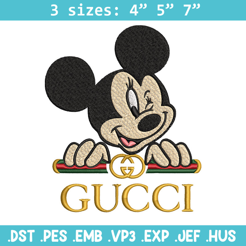 Mickey mouse Embroidery Design, Gucci Embroidery, Brand Embroidery, Embroidery File, Logo shirt, Digital download.jpg