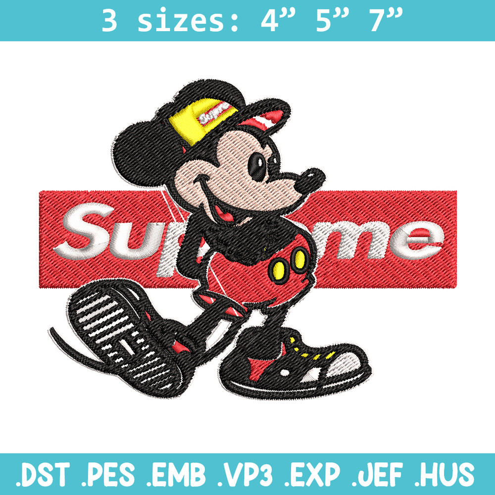 Mickey Mouse Supreme Embroidery design, Disney Embroidery, Disney design, Embroidery File, logo shirt, Digital download..jpg
