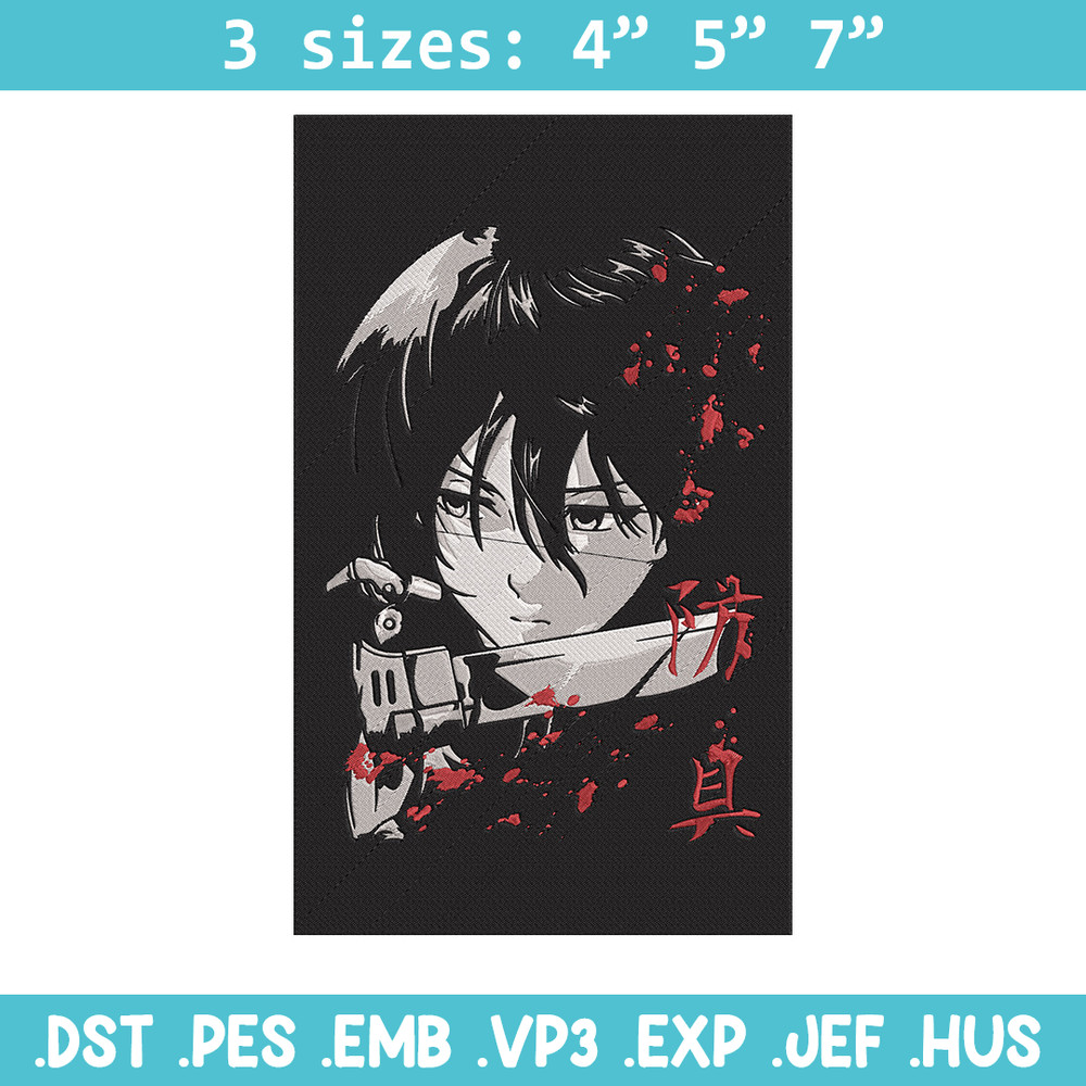 Mikasa poster Embroidery Design, Aot Embroidery, Embroidery File, Anime Embroidery, Anime shirt, Digital download.jpg