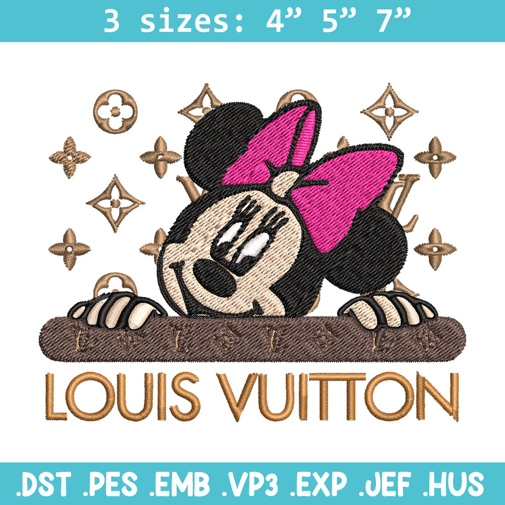 Minnie head lv Embroidery Design, Lv Embroidery, Embroidery File, Brand Embroidery, Logo shirt, Digital download.jpg