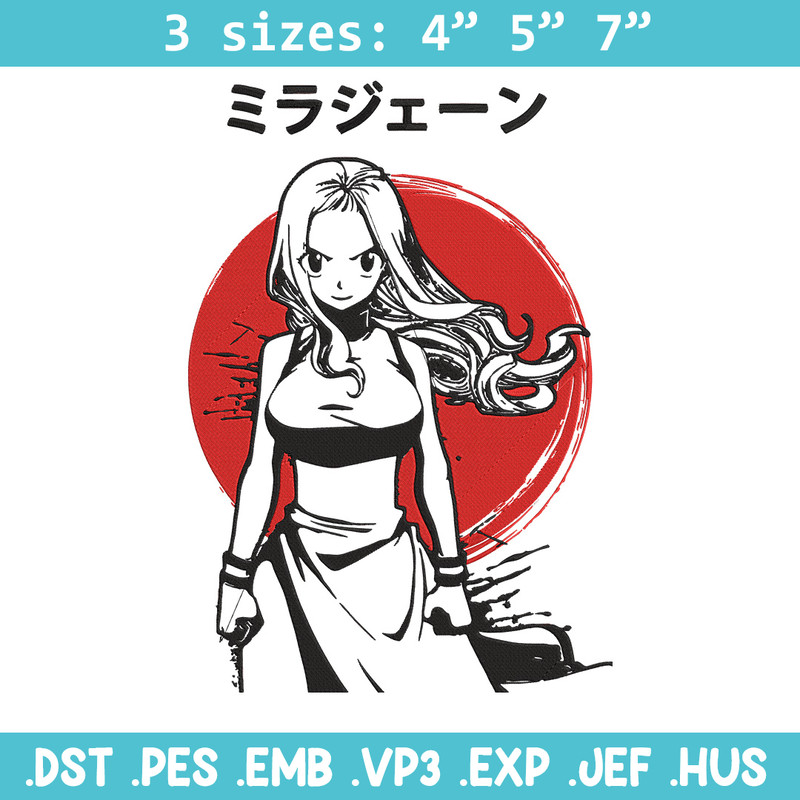 Mirajane Embroidery Design, Fairy Tail Embroidery, Embroidery File, Anime Embroidery, Anime shirt, Digital download.jpg