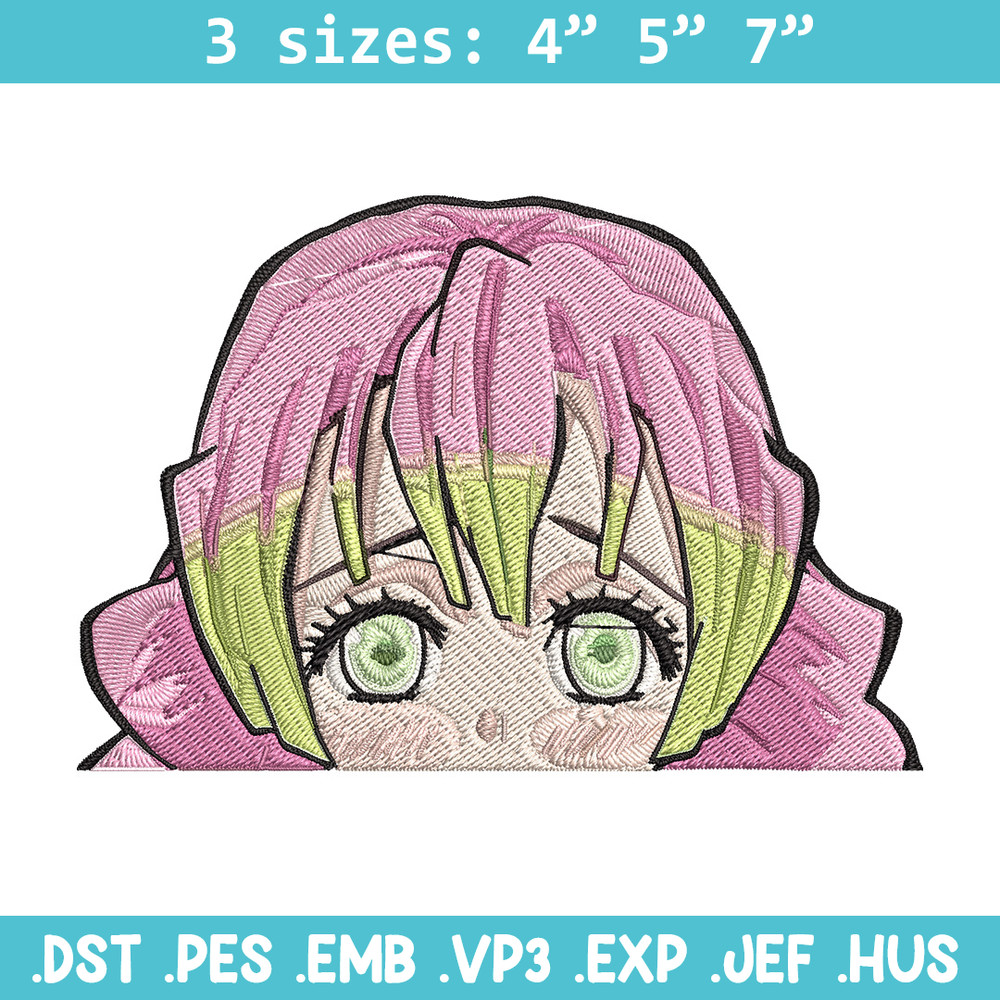 Mitsuri Peeker Embroidery Design, Demon slayer Embroidery, Embroidery File, Anime Embroidery, Digital download.jpg