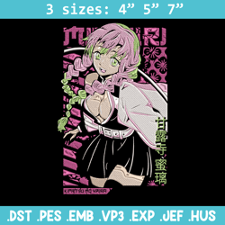 mitsuri poster embroidery design, demon slayer embroidery, embroidery file,anime embroidery,anime shirt,digital download