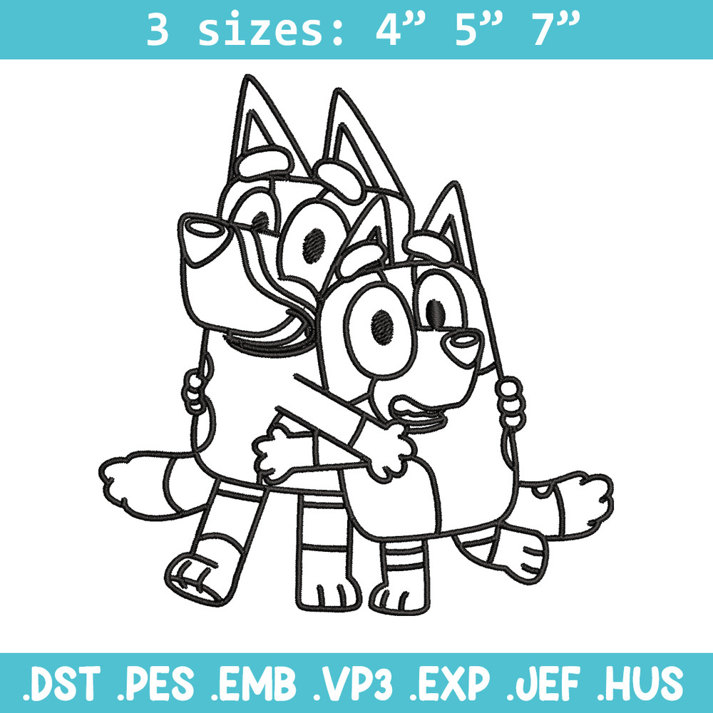 Mom and Dad Bluey Coloring Pages Embroidery, Bluey Embroidery, Embroidery File, cartoon design, Digital download..jpg