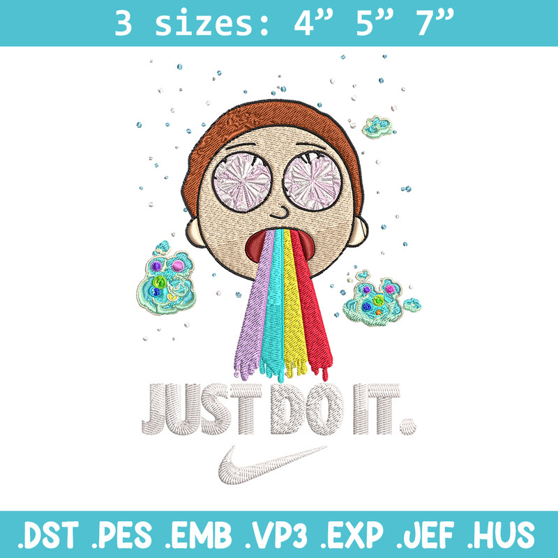 Morty Smith Just Rick It Embroidery design, Cartoon Embroidery, Logo Nike design, Embroidery file, Instant download..jpg