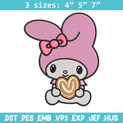 my melody embroidery design, my melody cartoon embroidery, embroidery file, cartoon shirt, digital download.