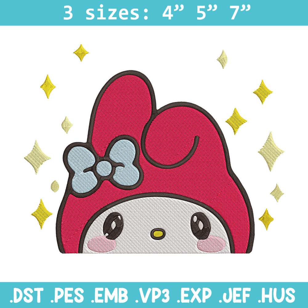 My Melody Peek Embroidery Design, Hello kitty Embroidery, Embroidery File, Anime Embroidery,Anime shirt,Digital download.jpg