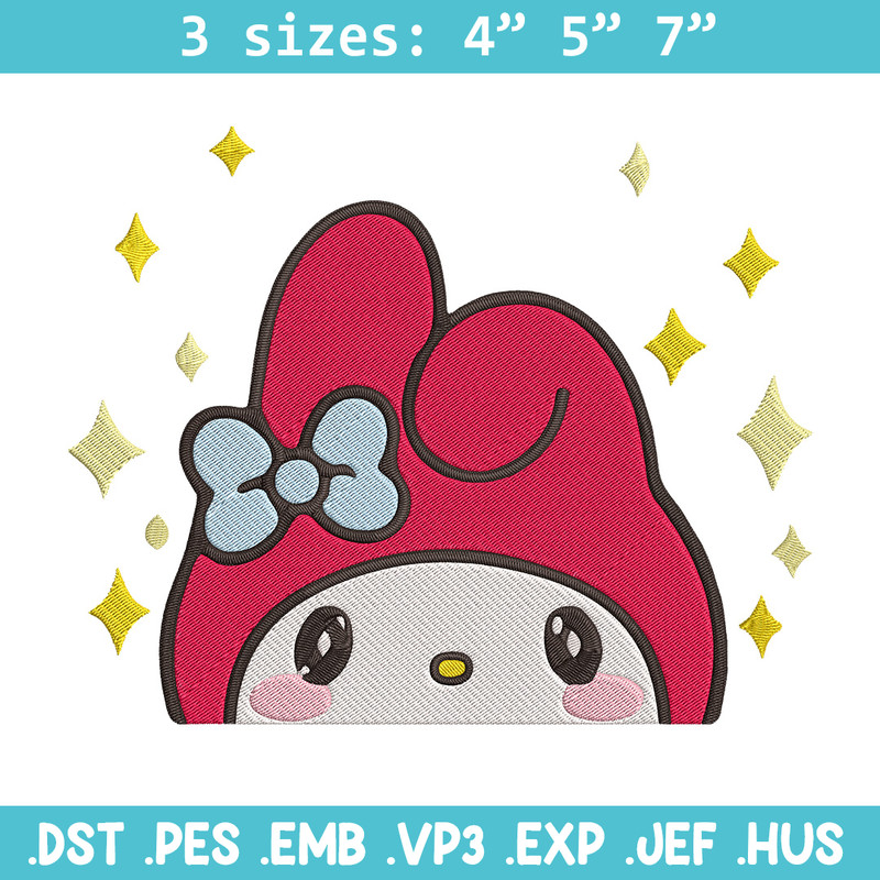 My Melody Peek Embroidery Design, Hello kitty Embroidery, Embroidery File, Anime Embroidery,Anime shirt,Digital download.jpg