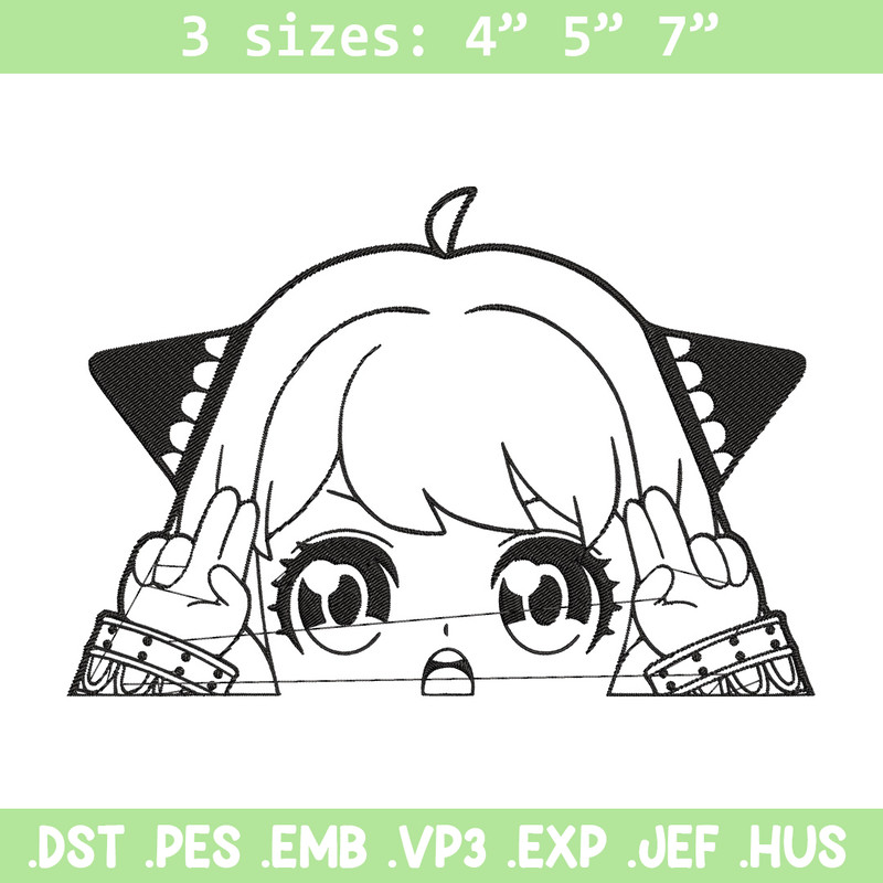 Anya cute Embroidery Design, Spy x family Embroidery, Embroidery File, Anime Embroidery, Anime shirt, Digital download.jpg