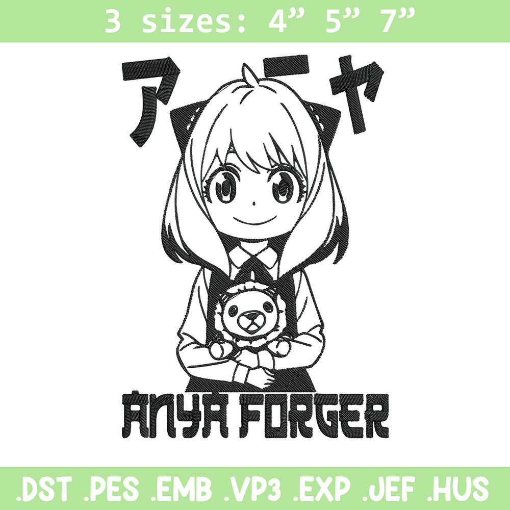 Anya forger Embroidery Design, Spy x family Embroidery, Embroidery File, Anime Embroidery, Digital download.jpg