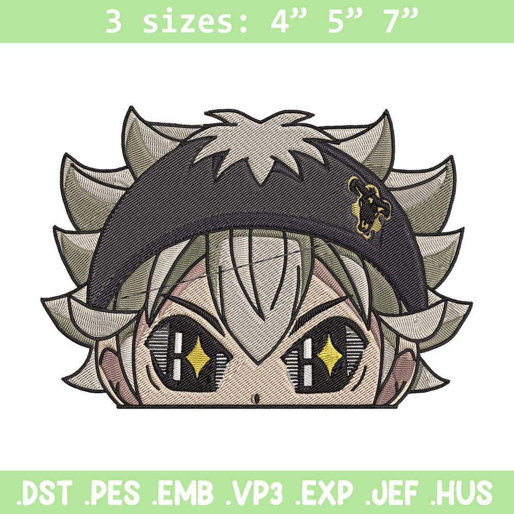 Asta Peeker Embroidery Design, Black clover Embroidery, Embroidery File, Anime Embroidery, Anime shirt,Digital download..jpg