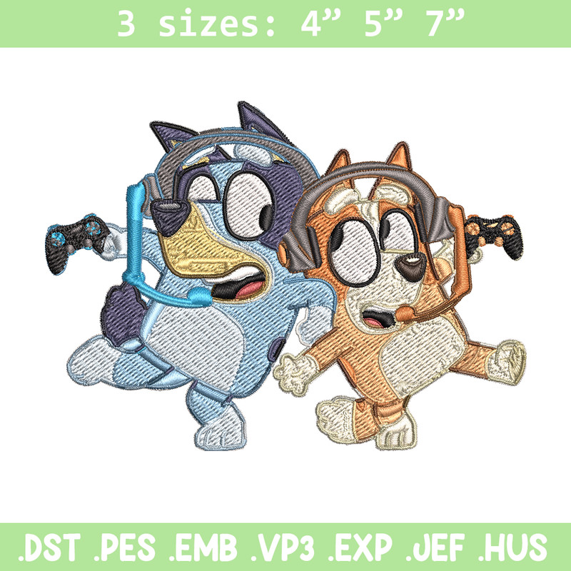 Bluey bingo headphones Embroidery, Bluey Embroidery, Embroidery File, cartoon shirt, cartoon design, Digital download..jpg