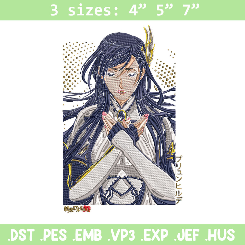 Brunhilde poster Embroidery Design, Ragnarok Embroidery, Embroidery File, Anime Embroidery, Anime shirt,Digital download.jpg