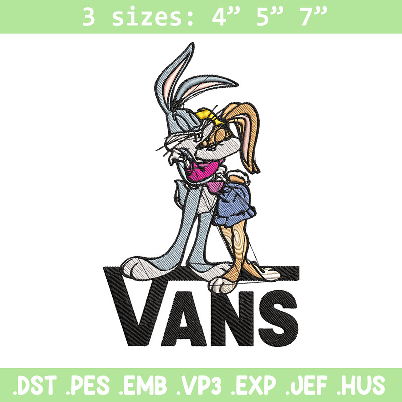 Bugs and Lola Bunny Vans Embroidery design, cartoon Embroidery, cartoon design, Embroidery File, Digital download..jpg