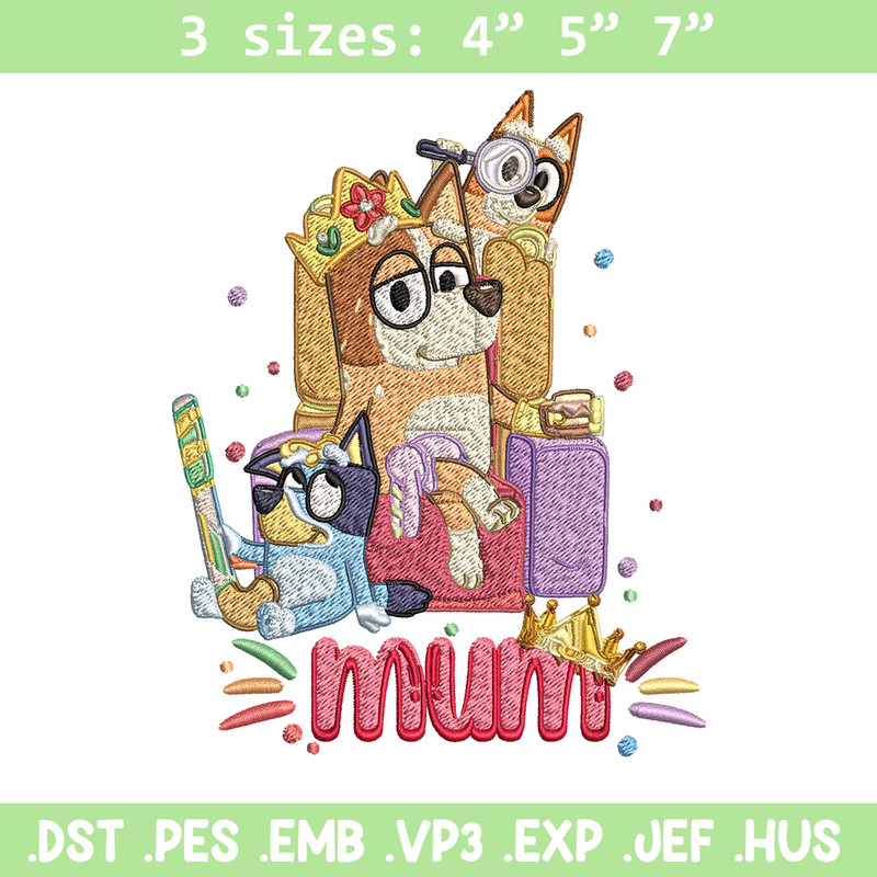 Chilli Heeler Embroidery, Bluey Mum cartoon Embroidery, Embroidery File, cartoon design, cartoon shirt, Digital download.jpg