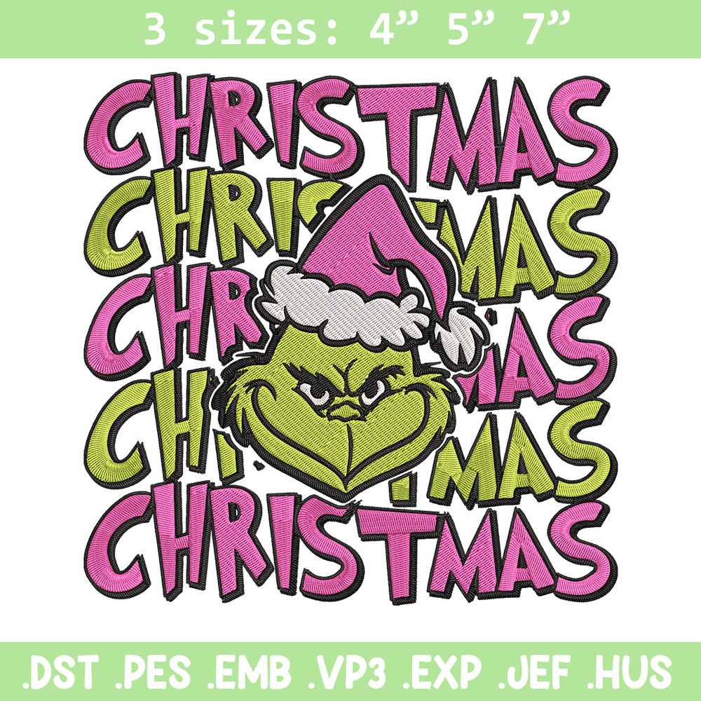 Chrismas Grinch Embroidery Design, Grinch Embroidery, Embroidery File, Chrismas Embroidery, Anime shirt,Digital download.jpg