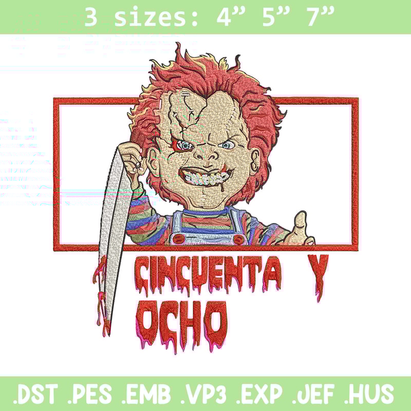 Chucky box Embroidery Design, Horror Embroidery, Embroidery File, Anime Embroidery, Anime shirt, Digital download.jpg