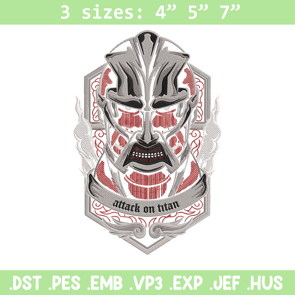 Colossal poster Embroidery Design, Aot Embroidery, Embroidery File, Anime Embroidery, Anime shirt, Digital download.jpg
