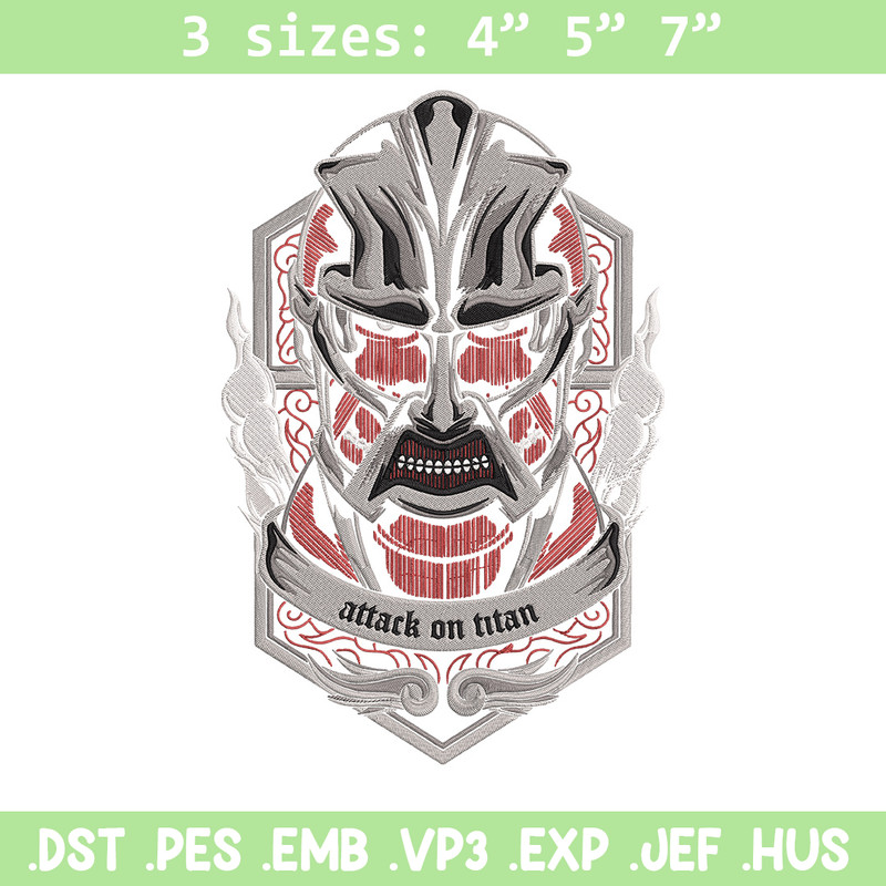Colossal poster Embroidery Design, Aot Embroidery, Embroidery File, Anime Embroidery, Anime shirt, Digital download.jpg