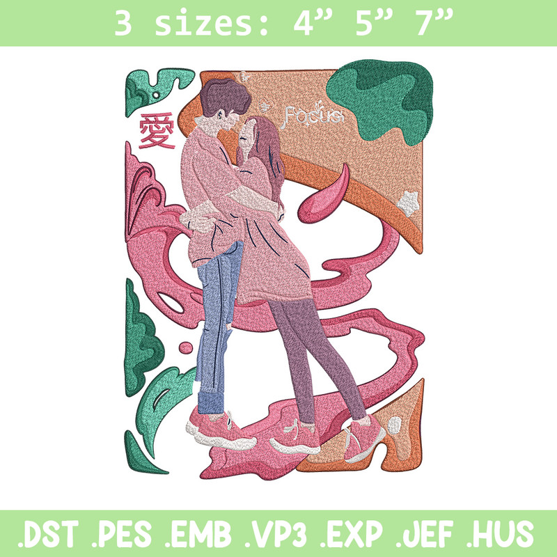 Couple poster Embroidery Design, Couple Embroidery, Embroidery File, Anime Embroidery, Anime shirt, Digital download.jpg