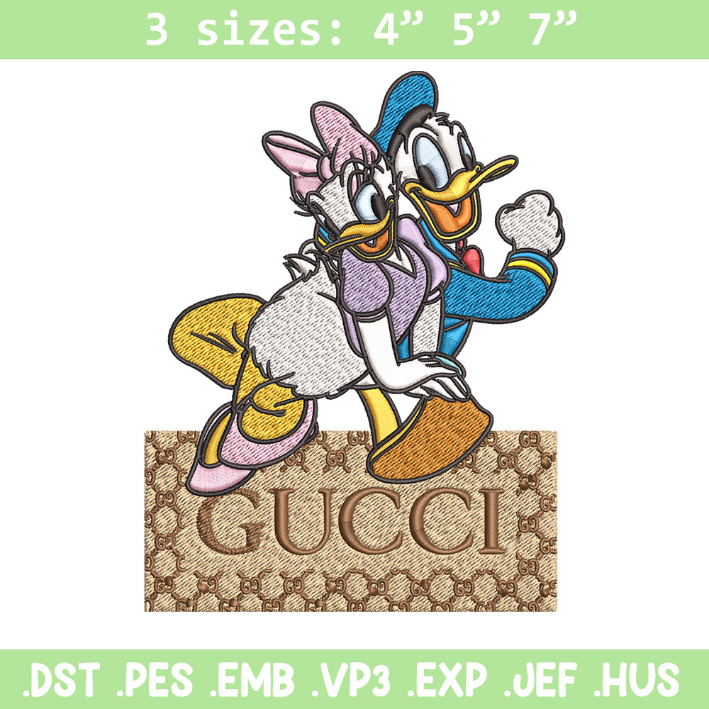 Daisy And Donald Duck Gucci Embroidery design, Disney Embroidery, cartoon design, Embroidery File, Instant download..jpg