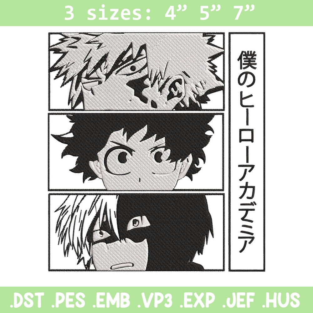 Deku friends Embroidery Design, Mha Embroidery, Embroidery File, Anime Embroidery, Anime shirt,Digital download..jpg