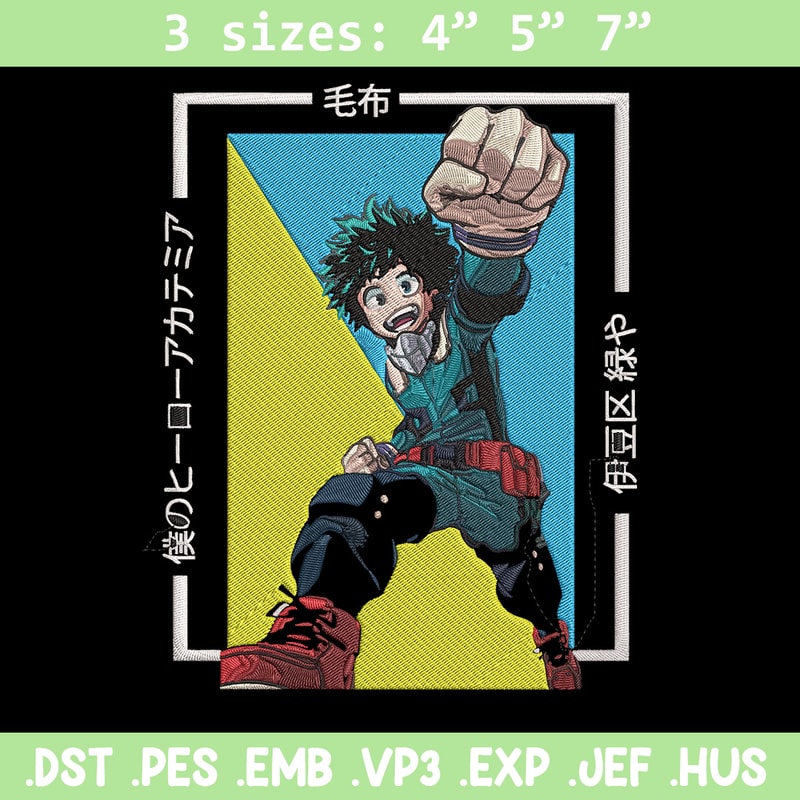 Deku poster Embroidery Design, Mha Embroidery, Embroidery File, Anime Embroidery, Anime shirt, Digital download..jpg