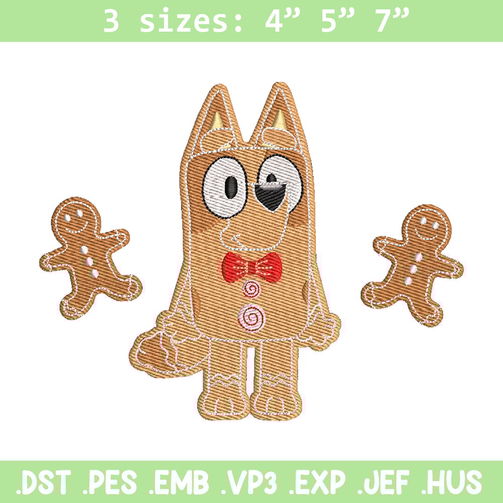 Gingerbread Bluey embroidery design, Bluey embroidery, Chrismas design,Embroidery file,Embroidery shirt,Digital download.jpg