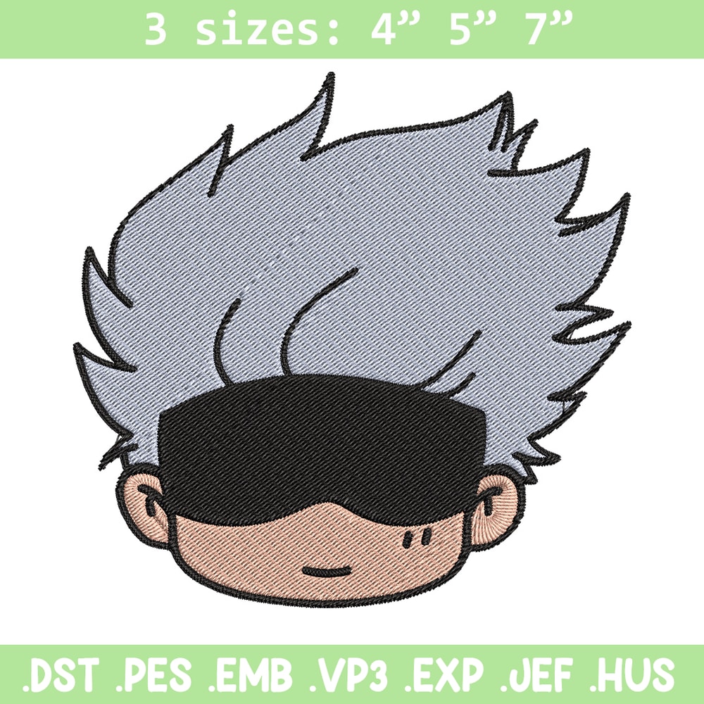 Gojo chibi Embroidery Design, Jujutsu Embroidery, Embroidery File, Anime Embroidery, Anime shirt, Digital download.jpg