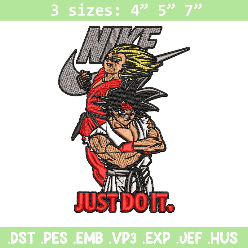 Goku and Vegeta Nike Embroidery design, Dragon ball Embroidery, Nike design, Embroidery file, Instant download..jpg