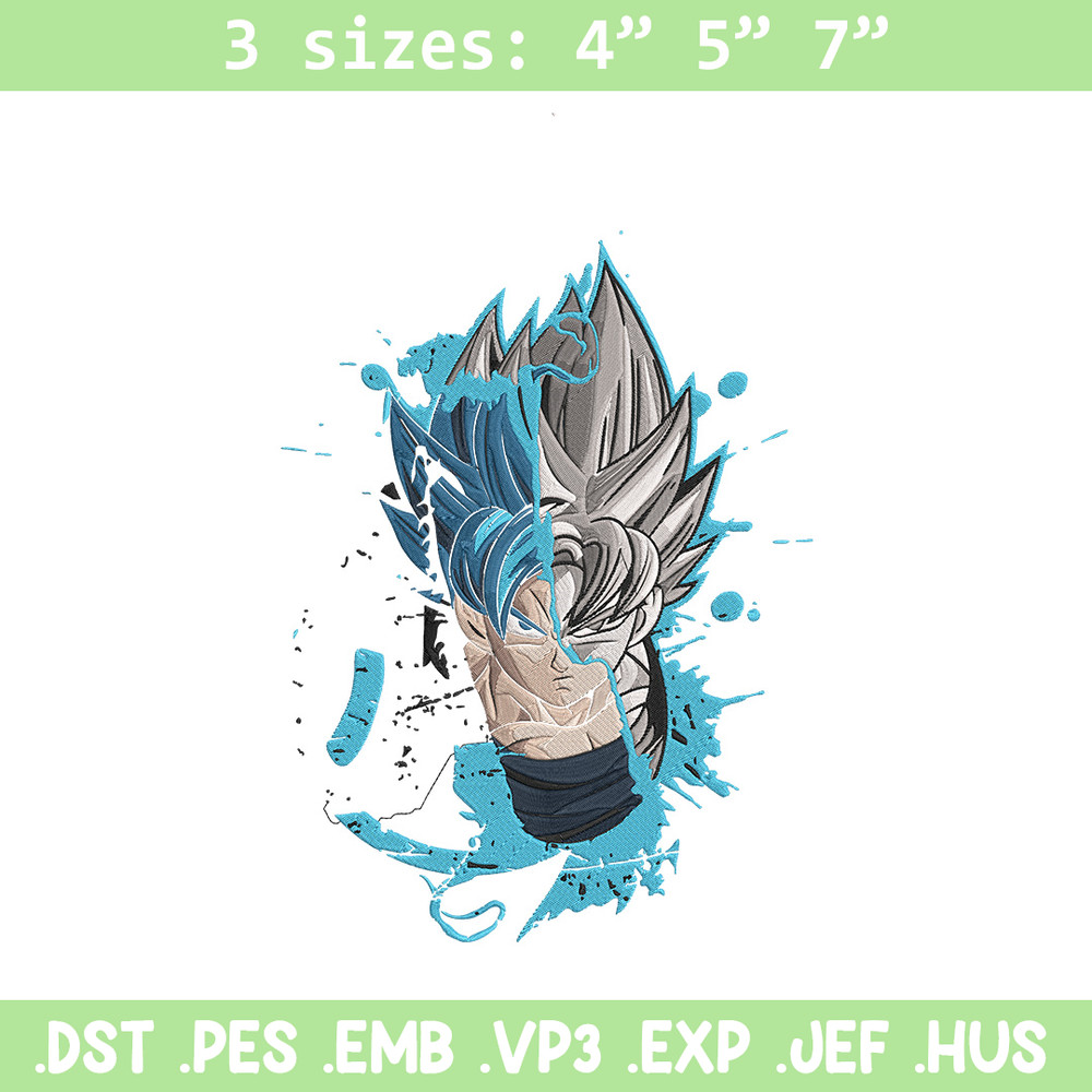 Goku face Embroidery Design, Dragonball Embroidery, Embroidery File, Anime Embroidery, Anime shirt, Digital download.jpg