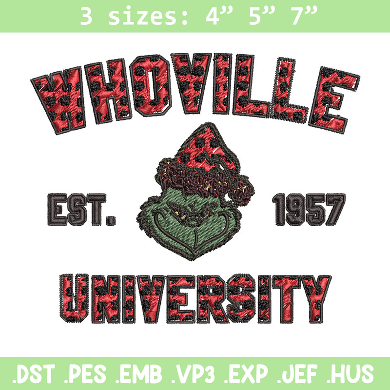 Grinch Whoville University Christmas Embroidery design, Grinch Christmas Embroidery, Grinch design, Digital download..jpg