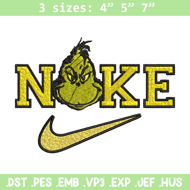 Grinch x nike Embroidery Design, Nike Embroidery, Brand Embroidery, Embroidery File, Logo shirt, Digital download.jpg