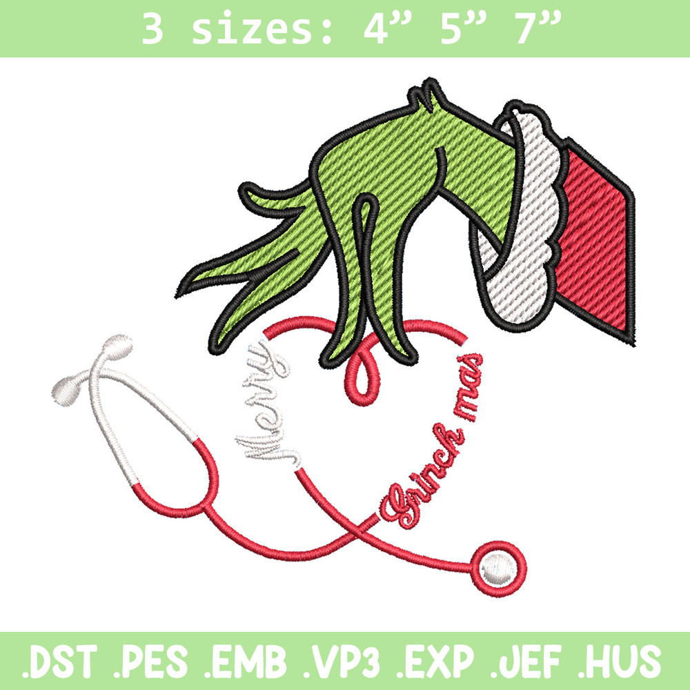 Grinchmas embroidery design, Chrismas design, Embroidery shirt, Embroidery file, Grinch embroidery, Digital download (2).jpg