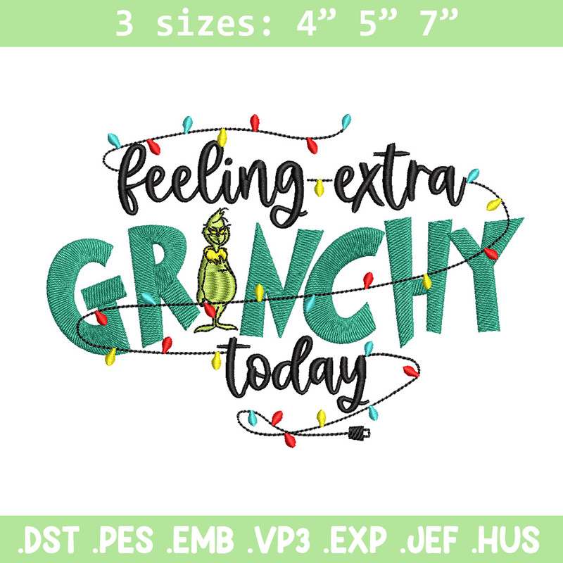 Grinchy today embroidery design,Grinch embroidery, Chrismas design, Embroidery shirt, Embroidery file, Digital download..jpg