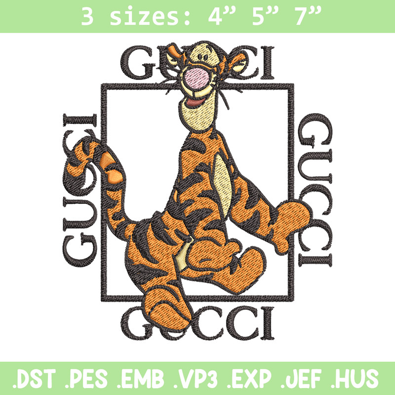 Gucci Tiger Embroidery design, winnie the pooh cartoon Embroidery, cartoon design, Embroidery File, Instant download..jpg