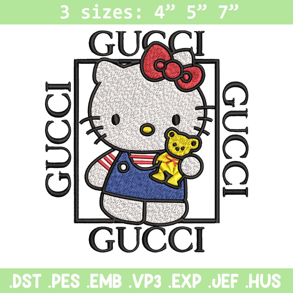 Hello kitty Gucci Embroidery design, Hello kitty Embroidery, cartoon design, Embroidery File, Instant download..jpg