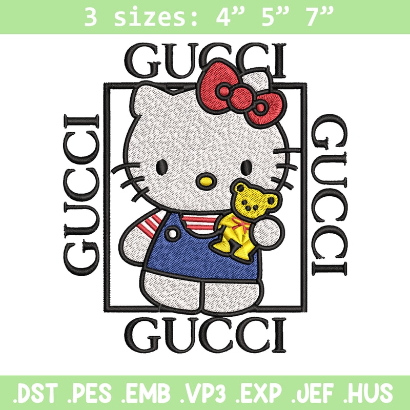 Hello kitty Gucci Embroidery design, Hello kitty Embroidery, cartoon design, Embroidery File, Instant download..jpg