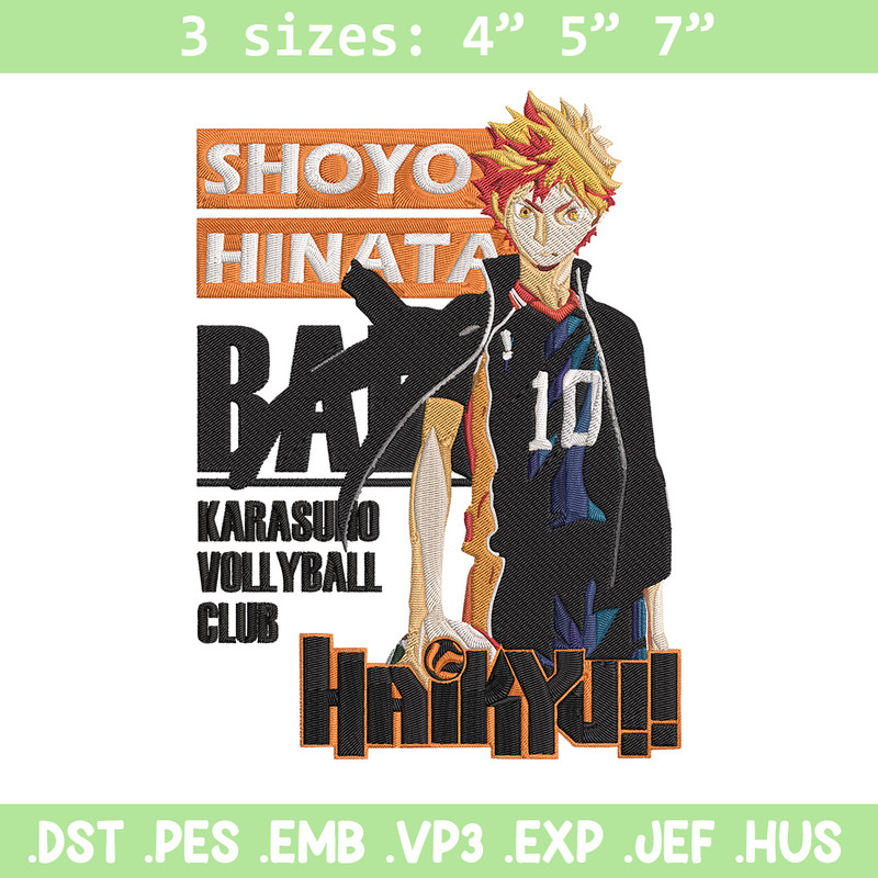 Hinata poster Embroidery Design, Haikyuu Embroidery, Embroidery File, Anime Embroidery, Anime shirt, Digital download.jpg