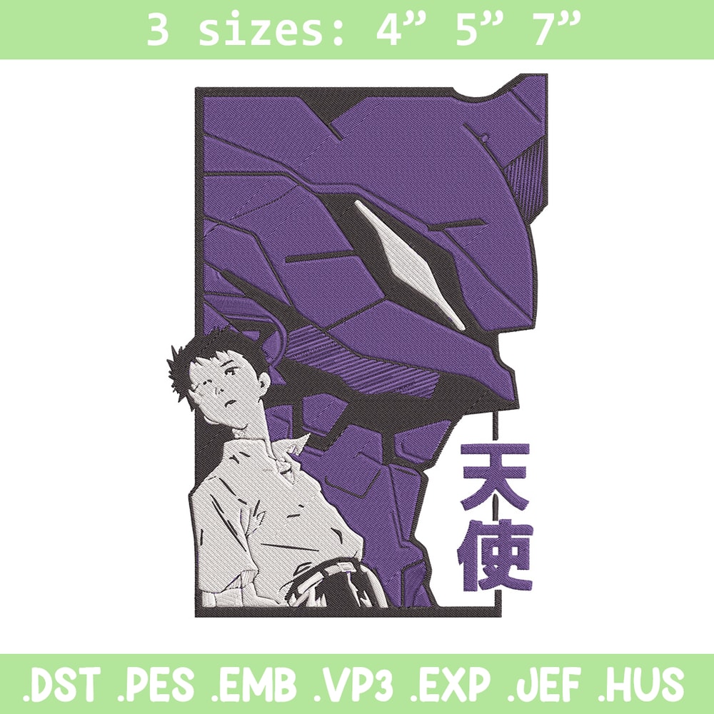 Ikari Shinji Embroidery Design, Evangelion Embroidery, Embroidery File, Anime Embroidery, Anime shirt, Digital download..jpg