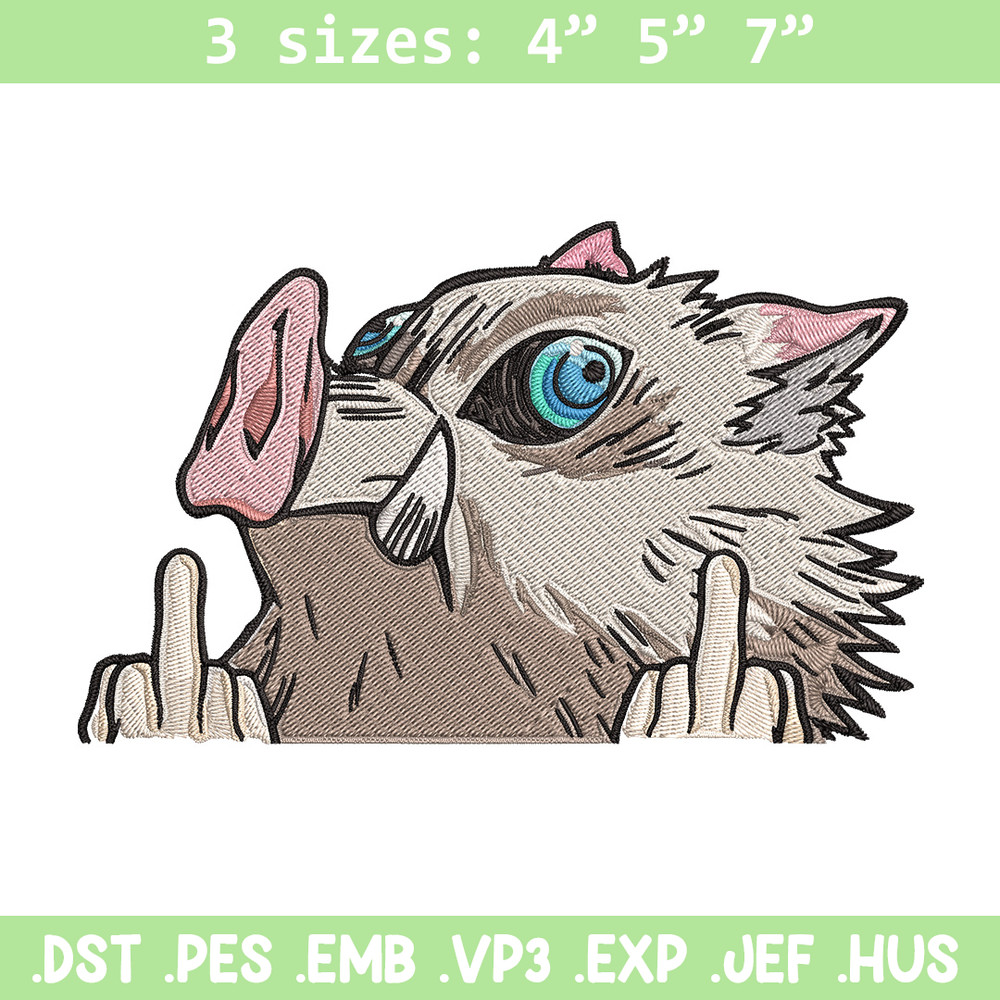 Inosuke Peeker Embroidery Design, Demon slayer Embroidery, Embroidery File, Anime Embroidery, Digital download.jpg