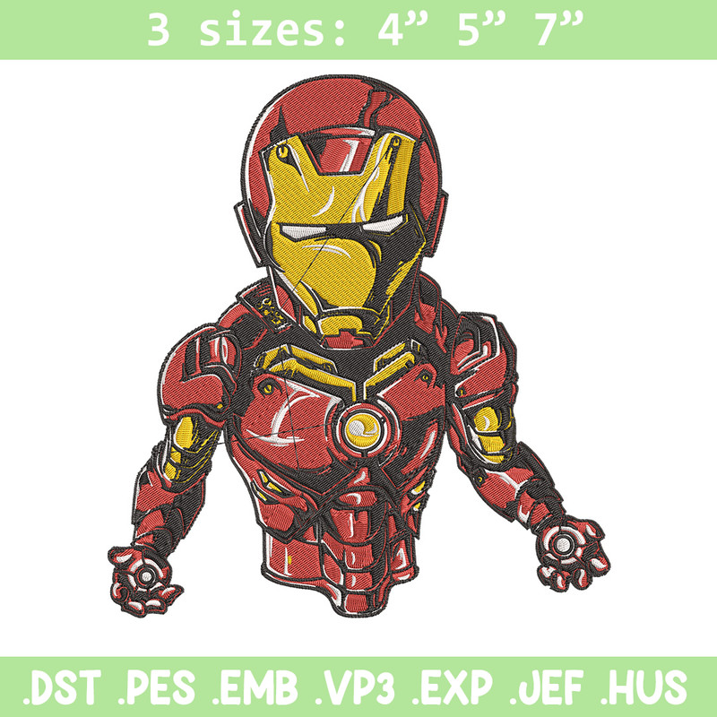 Iron man chibi Embroidery Design, Marvel Embroidery, Embroidery File, Anime Embroidery, Anime shirt, Digital download.jpg