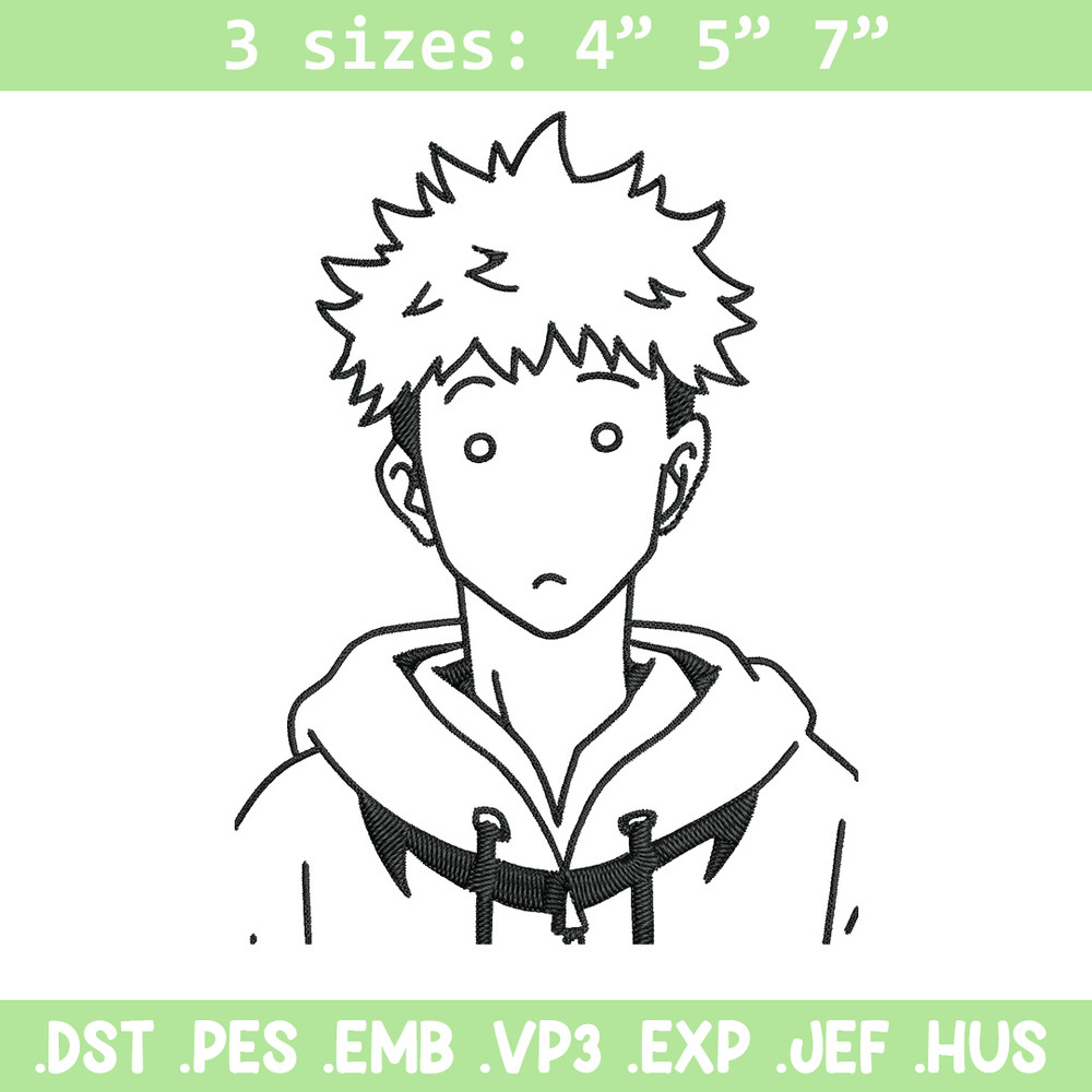 Itadori Yuji Embroidery Design,Jujutsu Embroidery, Embroidery File, Anime Embroidery, Anime shirt, Digital download.jpg