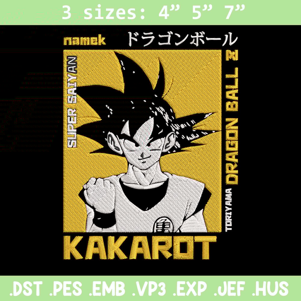 Kakarot Embroidery Design, Dragonball Embroidery, Embroidery File, Anime Embroidery, Anime shirt, Digital download..jpg