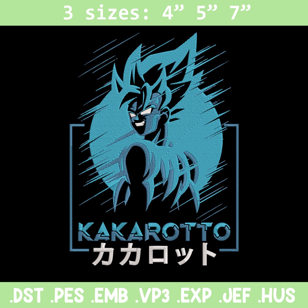 Kakarotto Embroidery Design, Dragonball Embroidery, Embroidery File, Anime Embroidery, Anime shirt, Digital download.jpg