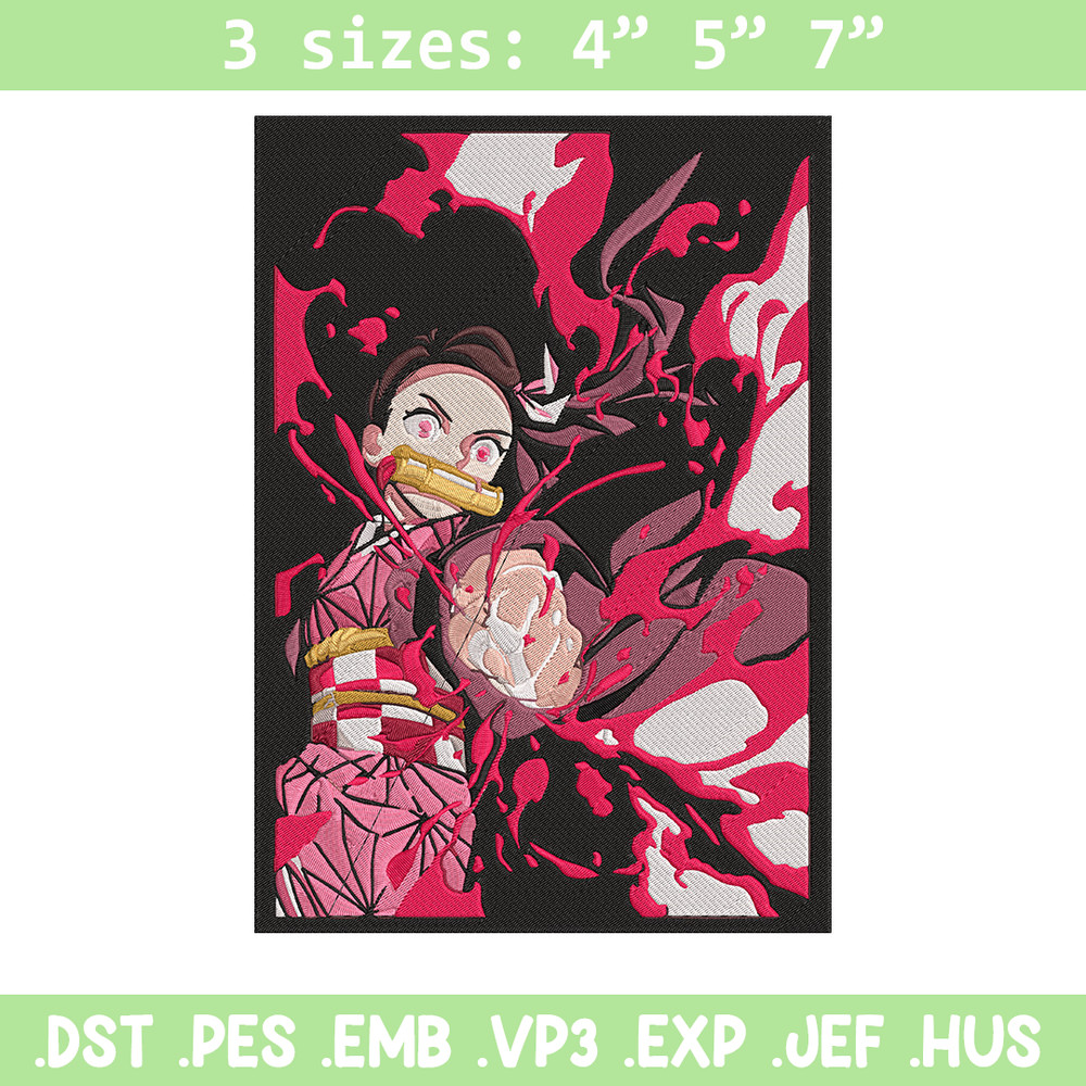 Kamado nezuko poster Embroidery Design, Demon slayer Embroidery, Embroidery File, Anime Embroidery, Digital download.jpg