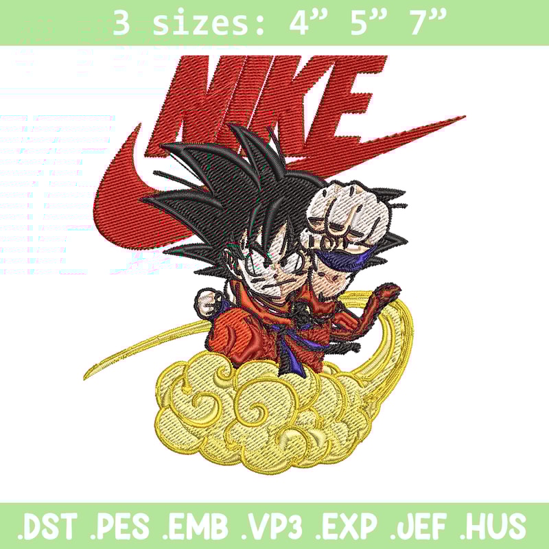 Kid Goku magic cloud Nike Embroidery design, Dragon ball Embroidery, Nike design, Embroidery file, Instant download..jpg