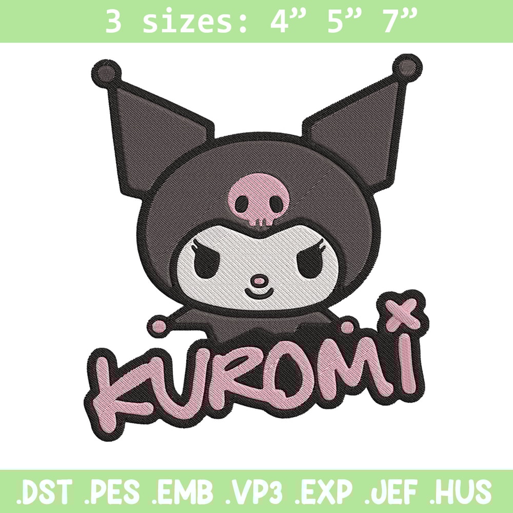 Kuromi logo Embroidery Design, Hello kitty Embroidery, Embroidery File, Anime Embroidery, Anime shirt, Digital download..jpg